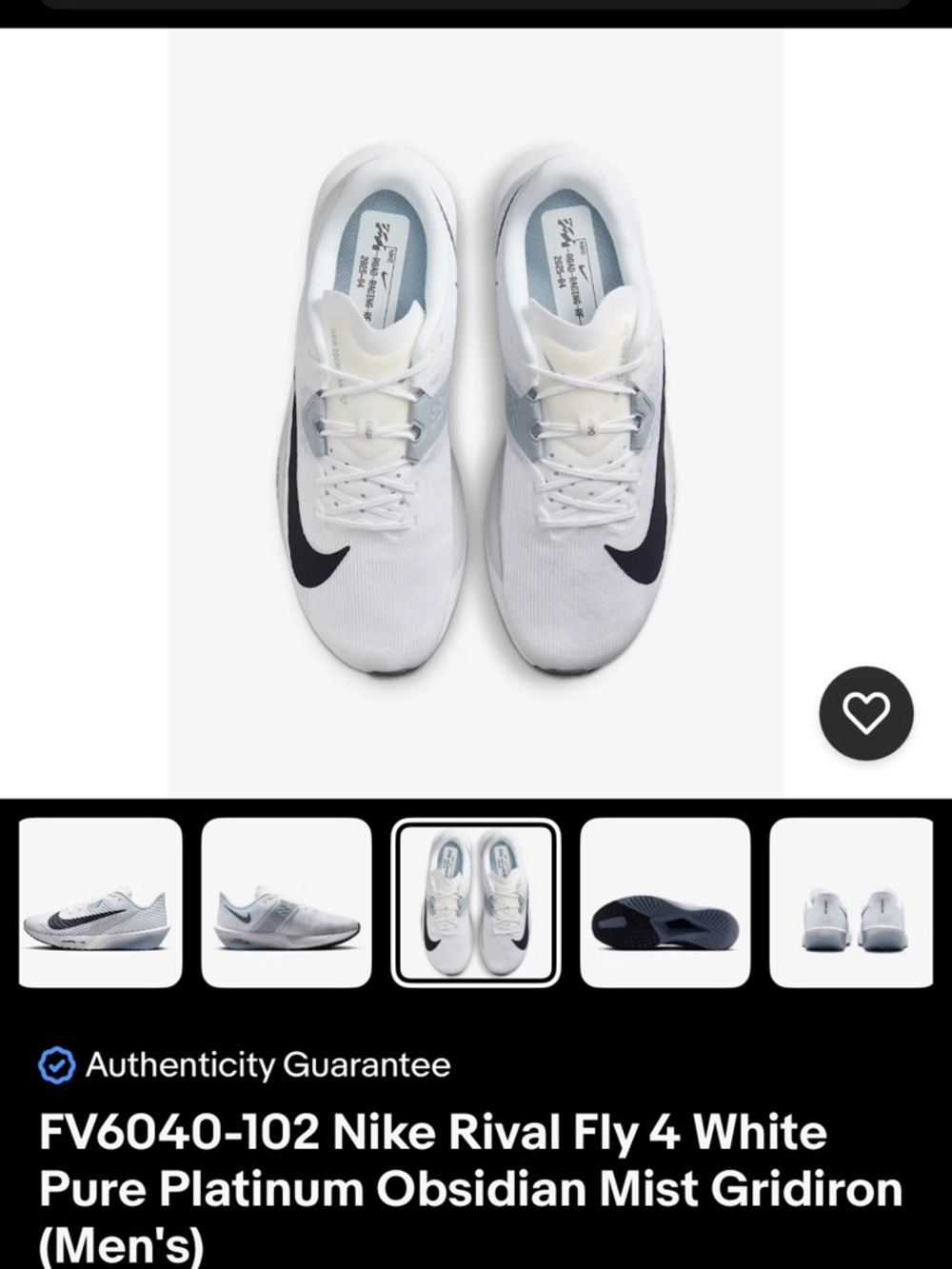 Nike Men’s Zoom Rival 4 ”gridiron” - Picture 5 of 5